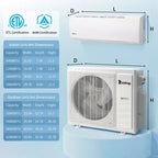 Climatiseur Mini Split Karl Home 3 zones 38000 BTU 20 SEER2 avec pompe à chaleur (12K+12K+18K)