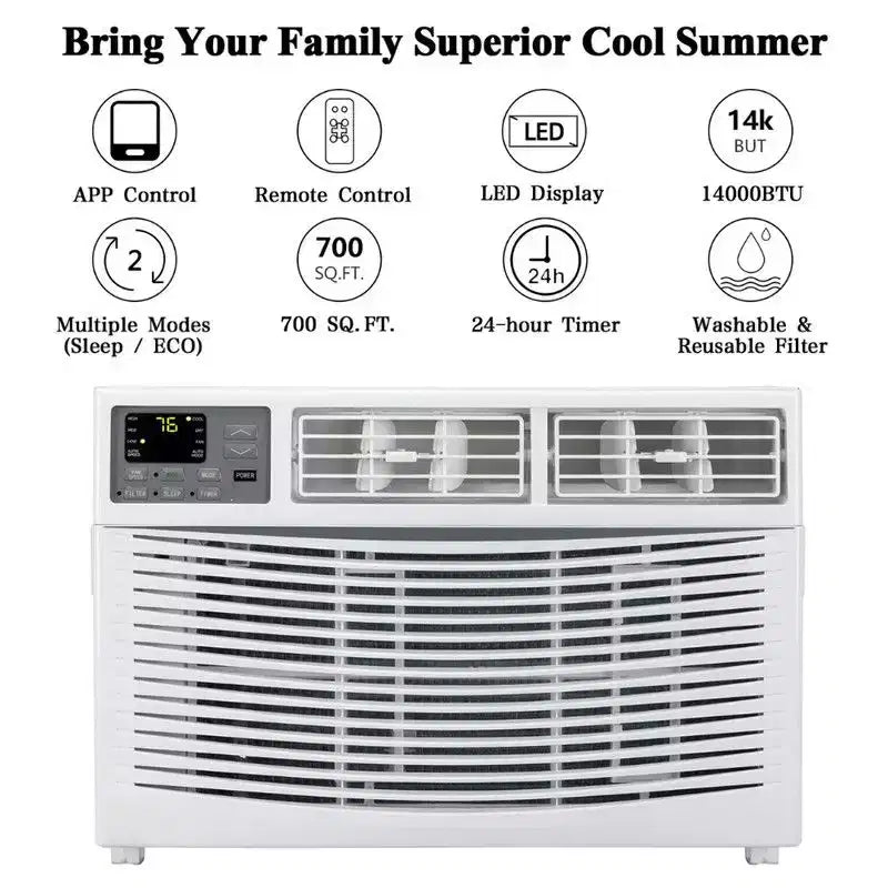 Climatiseur portable tout-en-un pour fenêtre Karl Home 14000 BTU avec Wi-Fi