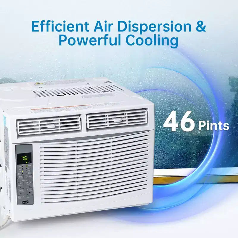 Climatiseur de fenêtre 6 000 BTU, Refroidissement rapide turbo jusqu'à 23 m². Ouverture de fenêtre flexible (conception en T), Climatiseur de fenêtre avec télécommande et contrôle par application