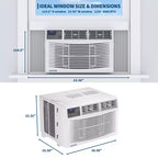 Climatiseur de fenêtre 8000 BTU avec télécommande, refroidit les pièces jusqu'à 32,5 m², 3 vitesses de refroidissement et de ventilation, fonctionnement silencieux, affichage numérique