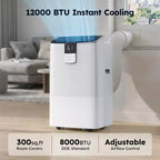 Climatiseur Portable Silencieux Simzlife 14000 BTU, Rafraîchit 40 m², Climatiseur Multifonctionnel, Refroidisseur d'Air Évaporatif avec Déshumidificateur, Télécommande
