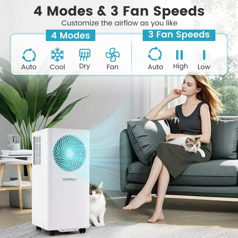 Climatiseur portable 3-en-1 Costway 8200/10000 BTU avec ventilateur et déshumidificateur