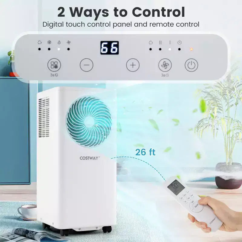 Climatiseur portable 3-en-1 Costway 8200/10000 BTU avec ventilateur et déshumidificateur
