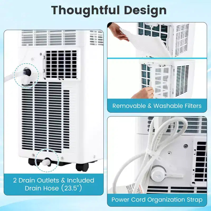 Climatiseur portable 3-en-1 Costway 8200/10000 BTU avec ventilateur et déshumidificateur