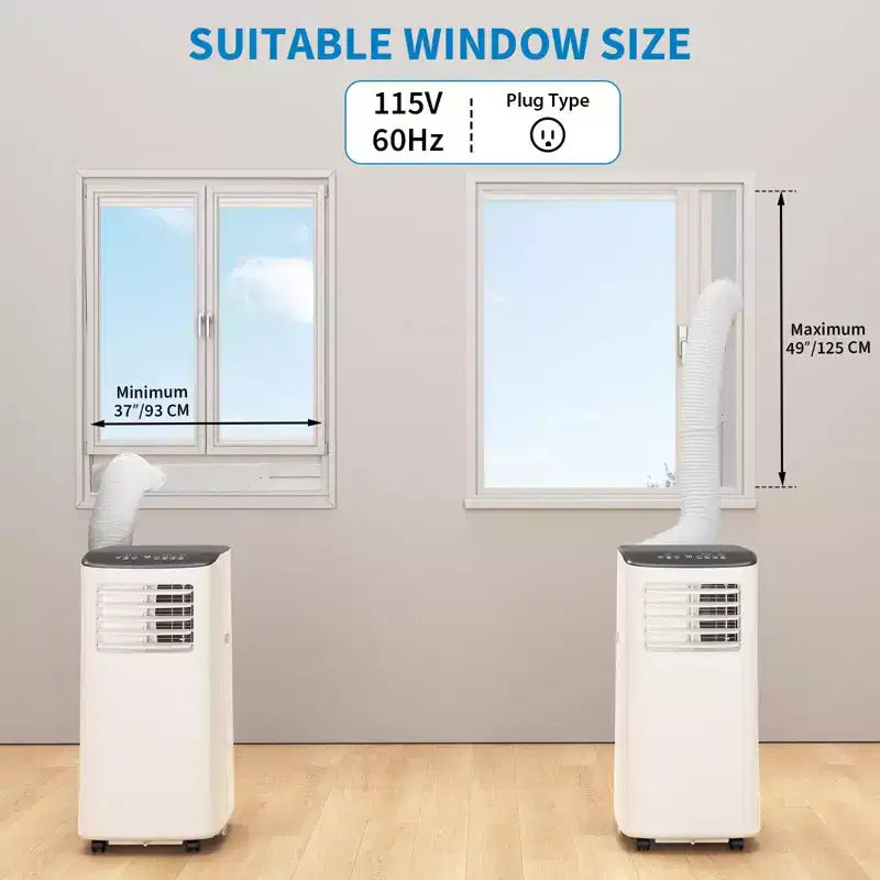 Climatiseur Portable, 8000 BTU, Refroidissement Silencieux avec Télécommande, Sans Évacuation & Évaporation Automatique, pour Grande Pièce, Climatiseur Mobile.