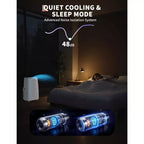 Climatiseur portable, climatiseur et chauffage portables à double tuyau de 14 000 BTU, unité de climatisation Inverter pour 70 m²