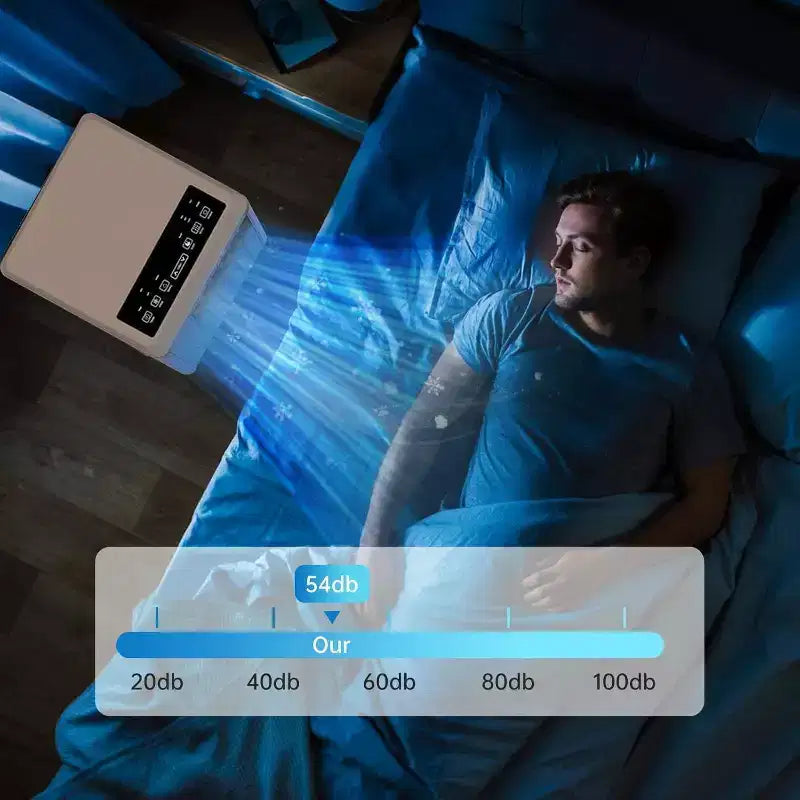 Climatiseur portable 8 000 BTU pour pièces jusqu'à 32,5 m², climatiseur portable 4 en 1 avec fonctions refroidissement, ventilateur, déshumidificateur et mode veille, unité de climatisation intérieure avec télécommande