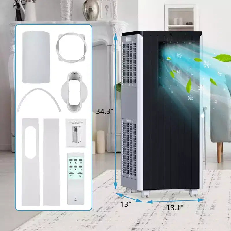 Climatiseur portable 8 000 BTU – Unité de climatisation 3 en 1 pour 32,5 m² (blanc) avec télécommande et kit fenêtre