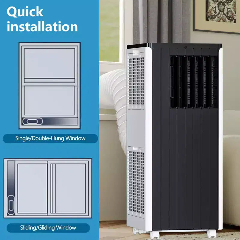 Climatiseur portable 8 000 BTU – Unité de climatisation 3 en 1 pour 32,5 m² (blanc) avec télécommande et kit fenêtre