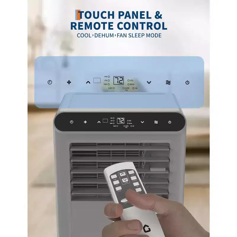Climatiseur portable 8 000 BTU, unités de climatisation portables 4-en-1 pour chambres avec ventilateur, déshumidificateur, refroidit jusqu'à 32,5 m² Climatiseur de pièce, Télécommande