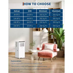 Climatiseurs portables de 8 000 BTU, appareil de climatisation portable 3-en-1 refroidissant jusqu'à 32,5 m², climatiseur vertical silencieux avec télécommande, froid, ventilateur, déshumidificateur