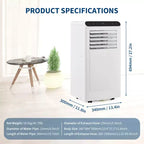 Climatiseur portable 8 000 BTU 3-en-1 (1 unité) pour pièces jusqu'à 32,5 m² | Design compact avec kit fenêtre et minuterie 24h
