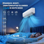Système de climatisation mini-split 9000 BTU 19 SEER2, pompe à chaleur sans conduit murale 3-en-1, refroidissement, chauffage, déshumidificateur, onduleur 115V pour pièces jusqu'à 42 m²