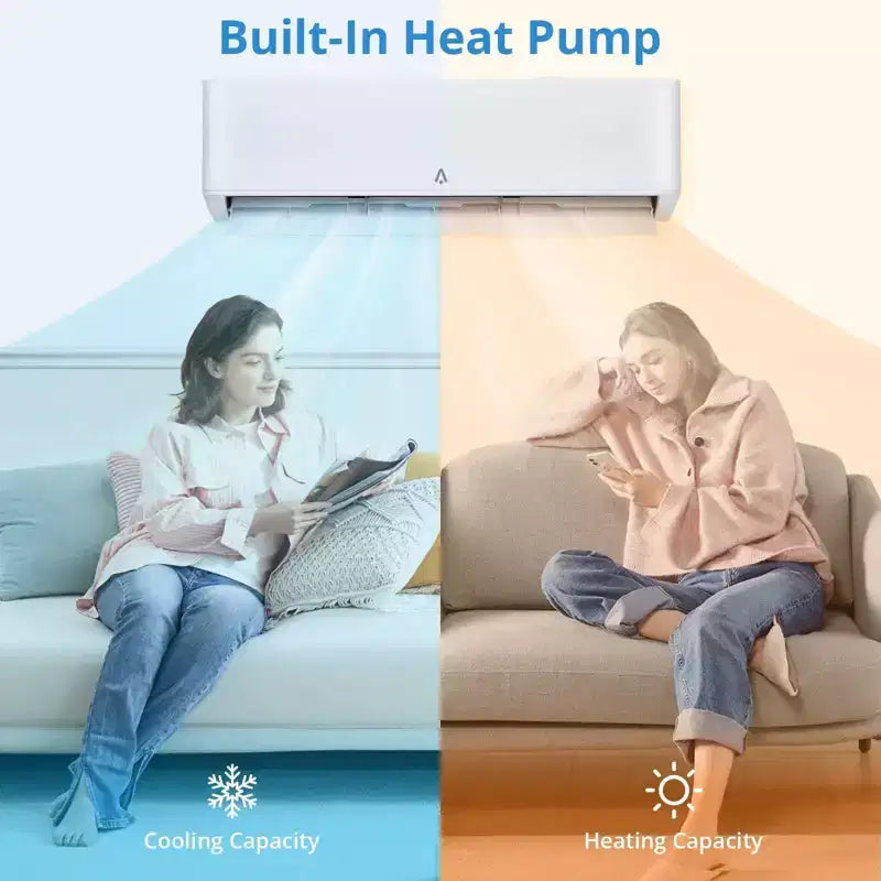 Climatiseur/thermopompe mini-split 18 000 BTU 23 SEER2 - WiFi/Alexa, ultra-silencieux, 208-230V, blanc, climatise/chauffe 116 m², kit d'installation complet