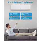 Climatiseur/Thermopompe Mini Split 24 000 BTU 23 SEER2 - Intelligent WiFi, Mural, Blanc, Refroidit/Chauffe 139 m², Comprend un kit de tuyaux en cuivre de 4,8 m