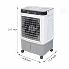 Ventilateur de climatiseur portable - Refroidisseur évaporatif 3 vitesses blanc+gris (1 pièce) | Capacité de 31 L avec télécommande pour chambre/dortoir/bureau