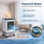Ventilateur de climatiseur portable - Refroidisseur évaporatif 3 vitesses blanc+gris (1 pièce) | Capacité de 31 L avec télécommande pour chambre/dortoir/bureau