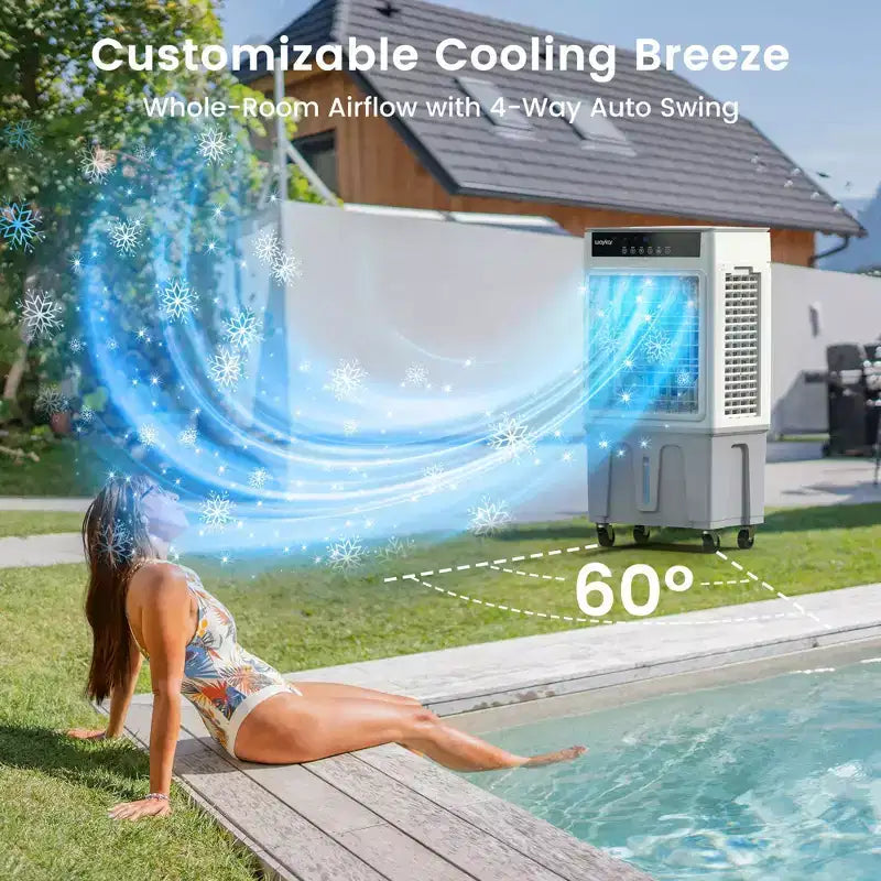 Refroidisseur d'air par évaporation/climatiseur portable Waykar 2943-3531 CFM avec 3 vitesses de refroidissement