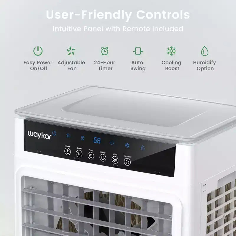 Refroidisseur d'air par évaporation/climatiseur portable Waykar 2943-3531 CFM avec 3 vitesses de refroidissement