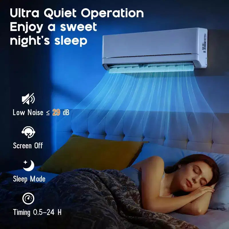 Climatiseur mini-split AMERLIFE 12 000 BTU avec pompe à chaleur, inverseur 220 V, commande Wi-Fi, couverture de 70 m²