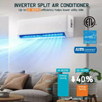 Système de climatisation mini-split 3 zones AMERLIFE 28K BTU (12K+12K+12K) avec contrôle WiFi, 22 SEER2, blanc