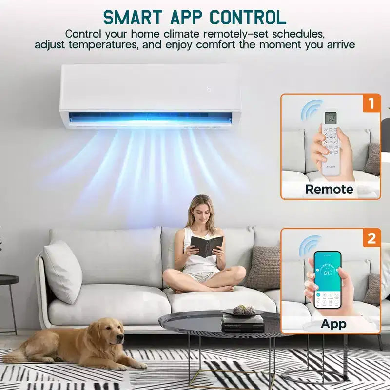 Système de climatisation mini-split 3 zones AMERLIFE 28K BTU (12K+12K+12K) avec contrôle WiFi, 22 SEER2, blanc