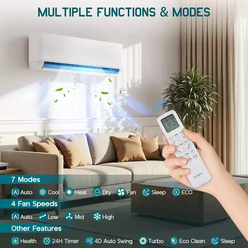 Système de climatisation mini-split 3 zones AMERLIFE 28K BTU (12K+12K+12K) avec contrôle WiFi, 22 SEER2, blanc