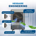 Hessaire MC61M Refroidisseur d'air évaporatif portable pour intérieur/extérieur, 148 m²