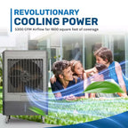 Hessaire MC61M Refroidisseur d'air évaporatif portable pour intérieur/extérieur, 148 m²