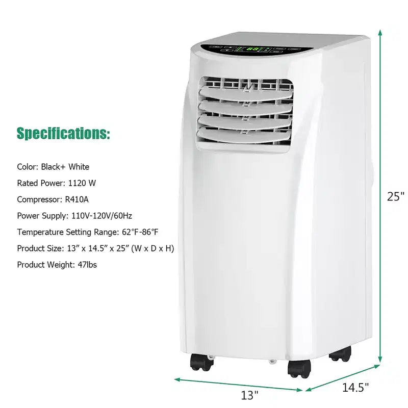 Climatiseur portable et déshumidificateur Costway avec télécommande et kit fenêtre