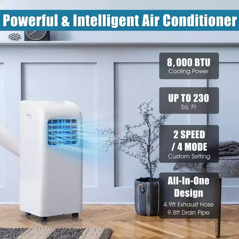 Climatiseur portable et déshumidificateur Costway avec télécommande et kit fenêtre