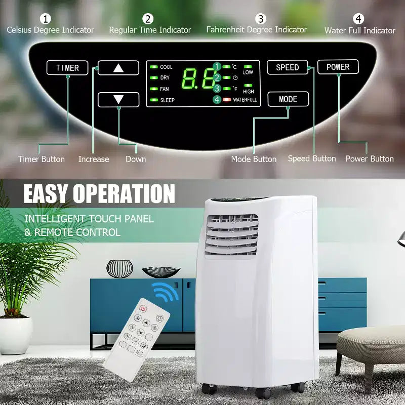 Climatiseur portatif Costway 5500 BTU (8000 BTU ASHRAE) Déshumidificateur