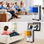 Refroidisseur d'air portable et chauffage-humidificateur Costway avec filtre lavable et télécommande