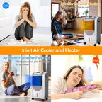 Refroidisseur d'air portable et chauffage-humidificateur Costway avec filtre lavable et télécommande