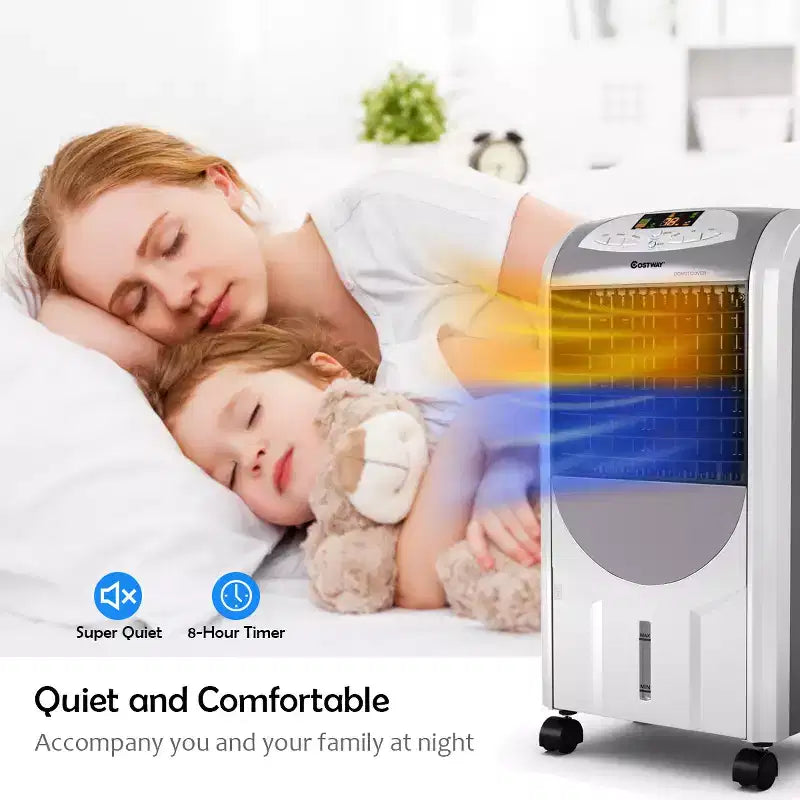 Refroidisseur d'air portable et chauffage-humidificateur Costway avec filtre lavable et télécommande