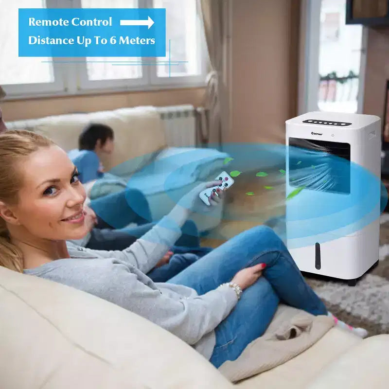 Rafraîchisseur d'air évaporatif portable Costway Ventilateur et humidificateur avec télécommande Minuteur 7,5 h