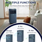 Climatiseur portable Costway 6000 BTU (10000 BTU ASHRAE) avec télécommande, refroidisseur d'air 3-en-1 avec fonction de déshumidification