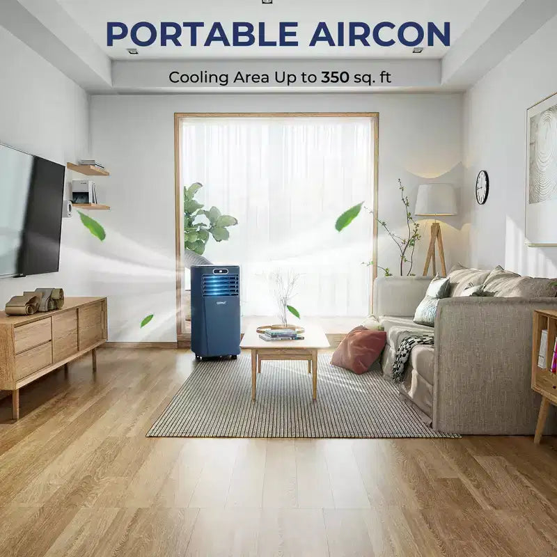 Climatiseur portable Costway 6000 BTU (10000 BTU ASHRAE) avec télécommande, refroidisseur d'air 3-en-1 avec fonction de déshumidification