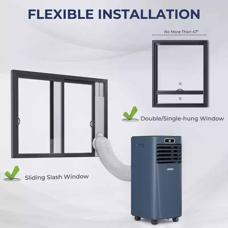 Climatiseur portable Costway 6000 BTU (10000 BTU ASHRAE) avec télécommande, refroidisseur d'air 3-en-1 avec fonction de déshumidification
