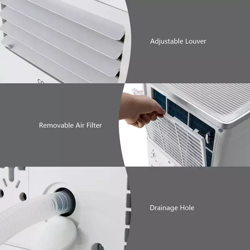 Climatiseur portable Costway 8000 BTU/10000 BTU ASHRAE 3-en-1 avec télécommande
