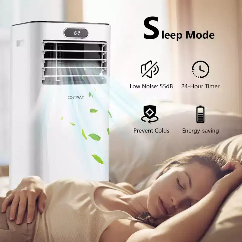 Climatiseur portable Costway 5000 BTU (8000 BTU ASHRAE) avec télécommande, refroidisseur d'air 3-en-1 avec séchage