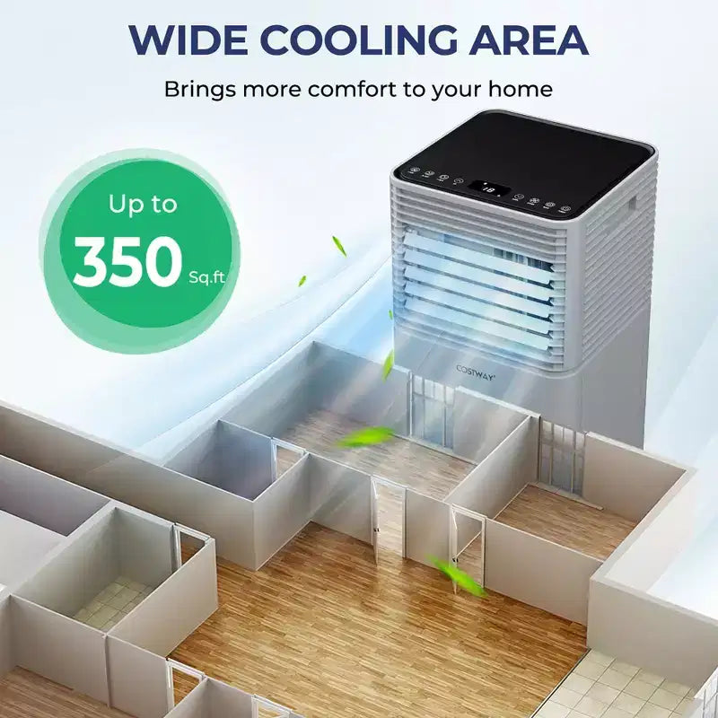 Climatiseur portable Costway 10000 BTU ASHRAE 3-en-1 avec déshumidificateur et mode ventilateur