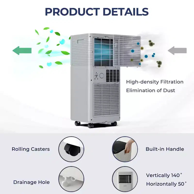 Climatiseur portable Costway 10000 BTU ASHRAE 3-en-1 avec déshumidificateur et mode ventilateur