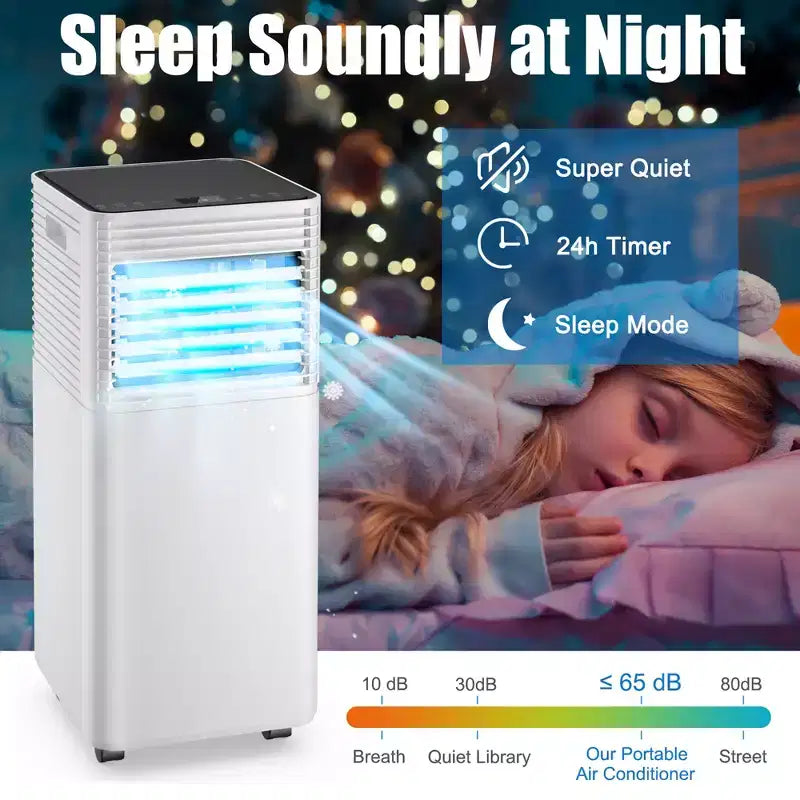 Climatiseur portable Costway 10000 BTU ASHRAE 3-en-1 avec déshumidificateur et mode ventilateur