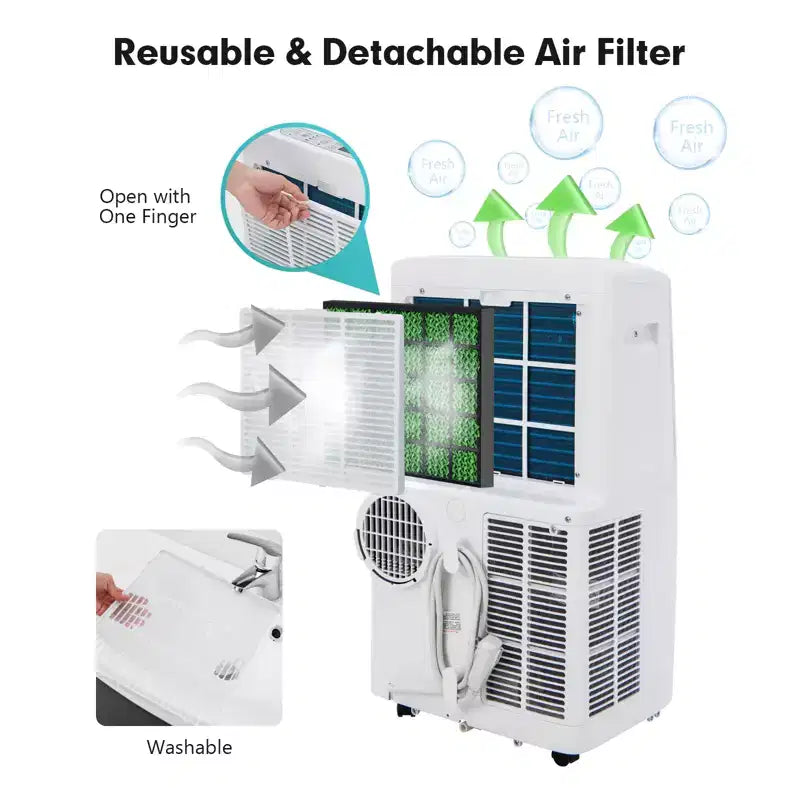 Climatiseur portable 4-en-1 Costway 8800 BTU (12000 BTU ASHRAE) avec contrôle intelligent APP et WiFi
