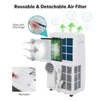 Climatiseur portable 4-en-1 Costway 8800 BTU (12000 BTU ASHRAE) avec contrôle intelligent APP et WiFi