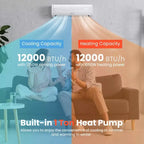 Costway Climatiseur et Chauffage Mini Split Sans Conduit 12000 BTU 17 SEER2 70 m²