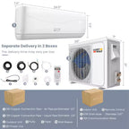 Costway Climatiseur et Chauffage Mini Split 12000 BTU 20 SEER2 115 V Unité de Climatisation Murale