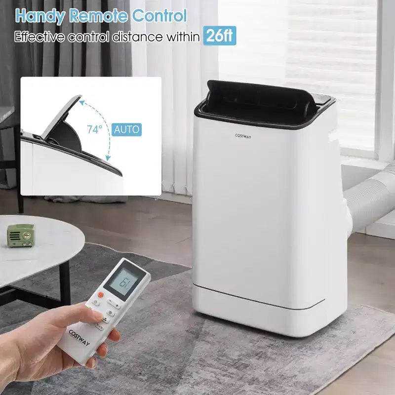 Costway Climatiseur portable 15000 BTU avec télécommande et contrôle par application, ventilateur de refroidissement, fonction chauffage et déshumidificateur