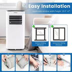 Climatiseur portable Costway 6000 BTU (9000 BTU ASHAR) 3-en-1 avec fonctions climatiseur, déshumidificateur, ventilateur et mode nuit